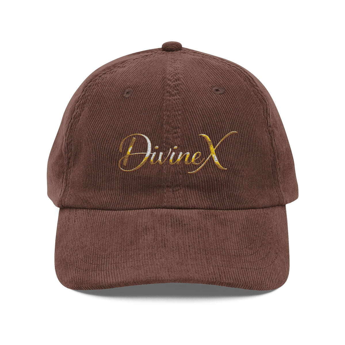 Gilded Script Corduroy Cap