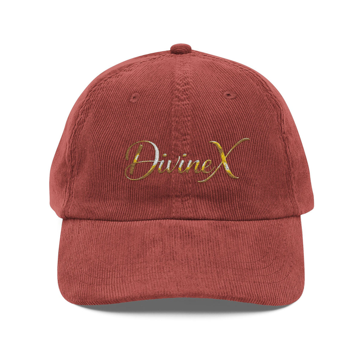 Gilded Script Corduroy Cap
