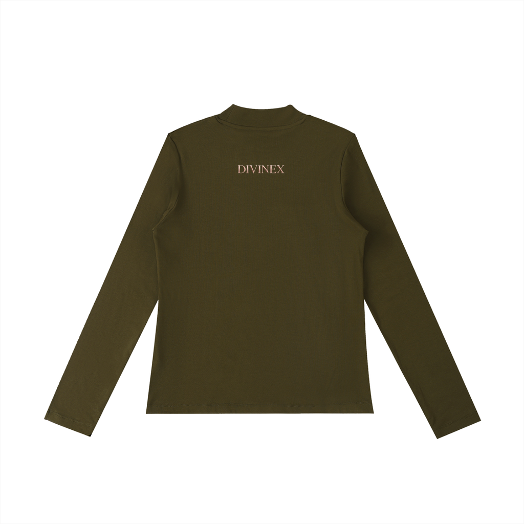 Crowned Essence Mock-Neck Luxe Top