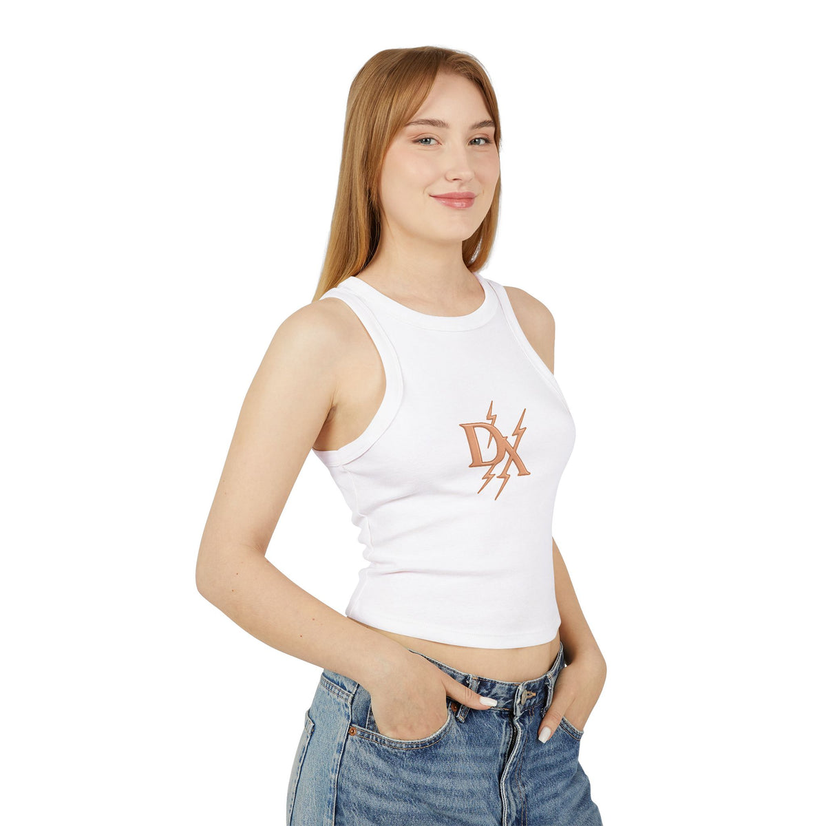 Rose Gold 'DX' Lightning Logo - Racer Tank Top