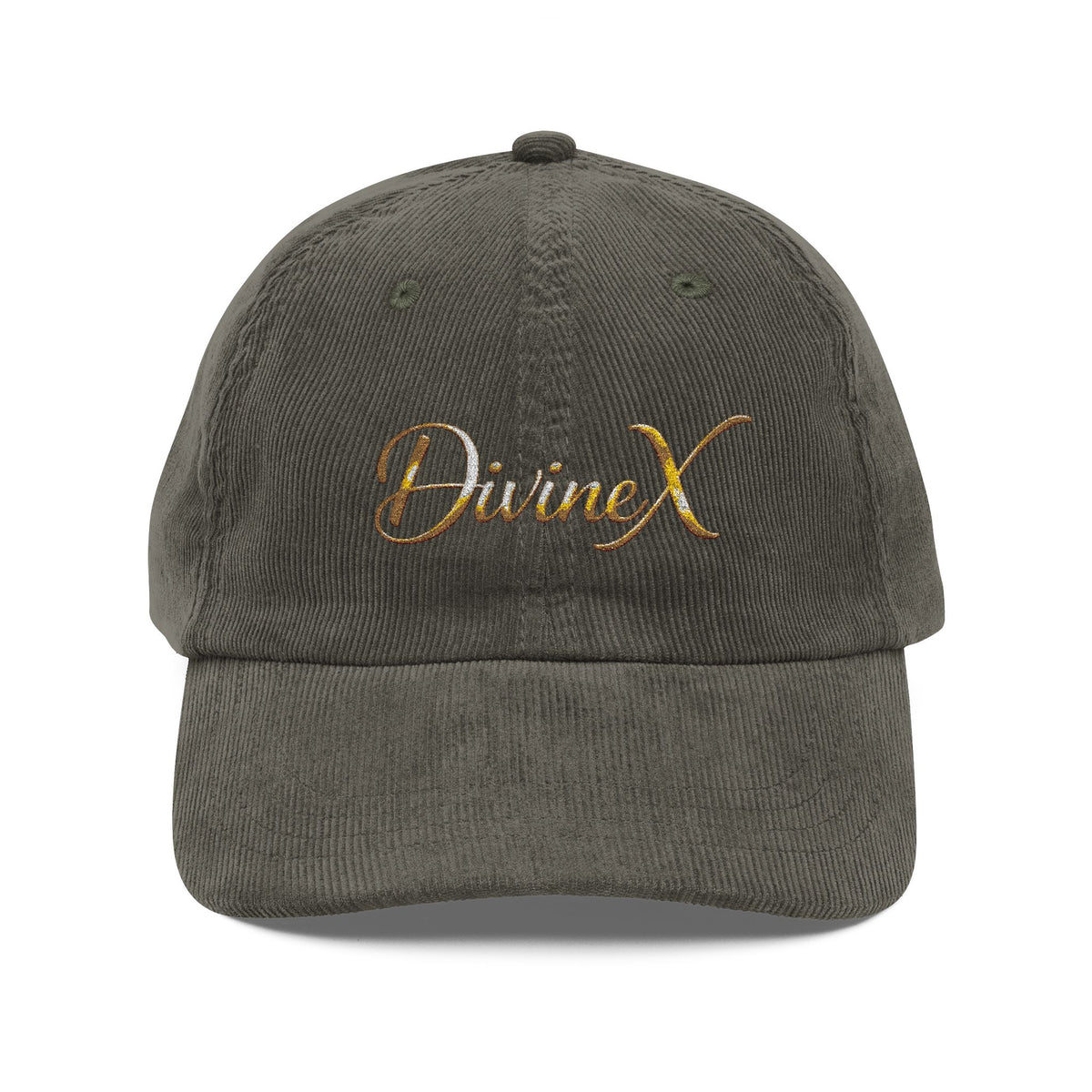 Gilded Script Corduroy Cap