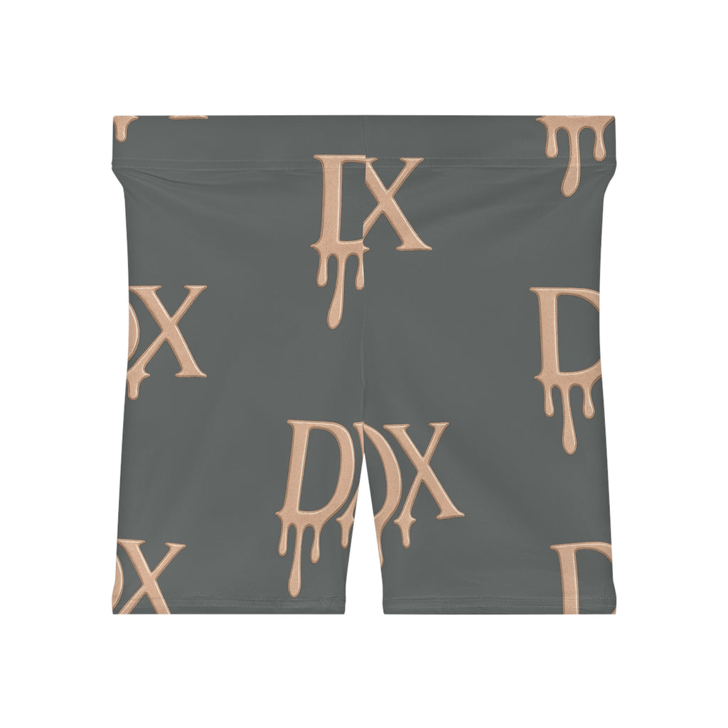 DX Monogram Drip Biker Shorts -Dark Grey