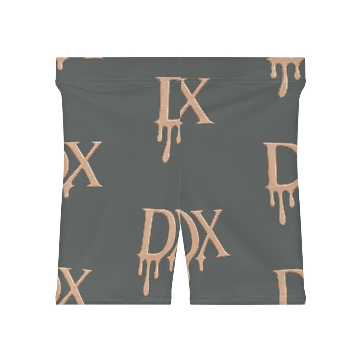 DX Monogram Drip Biker Shorts -Dark Grey