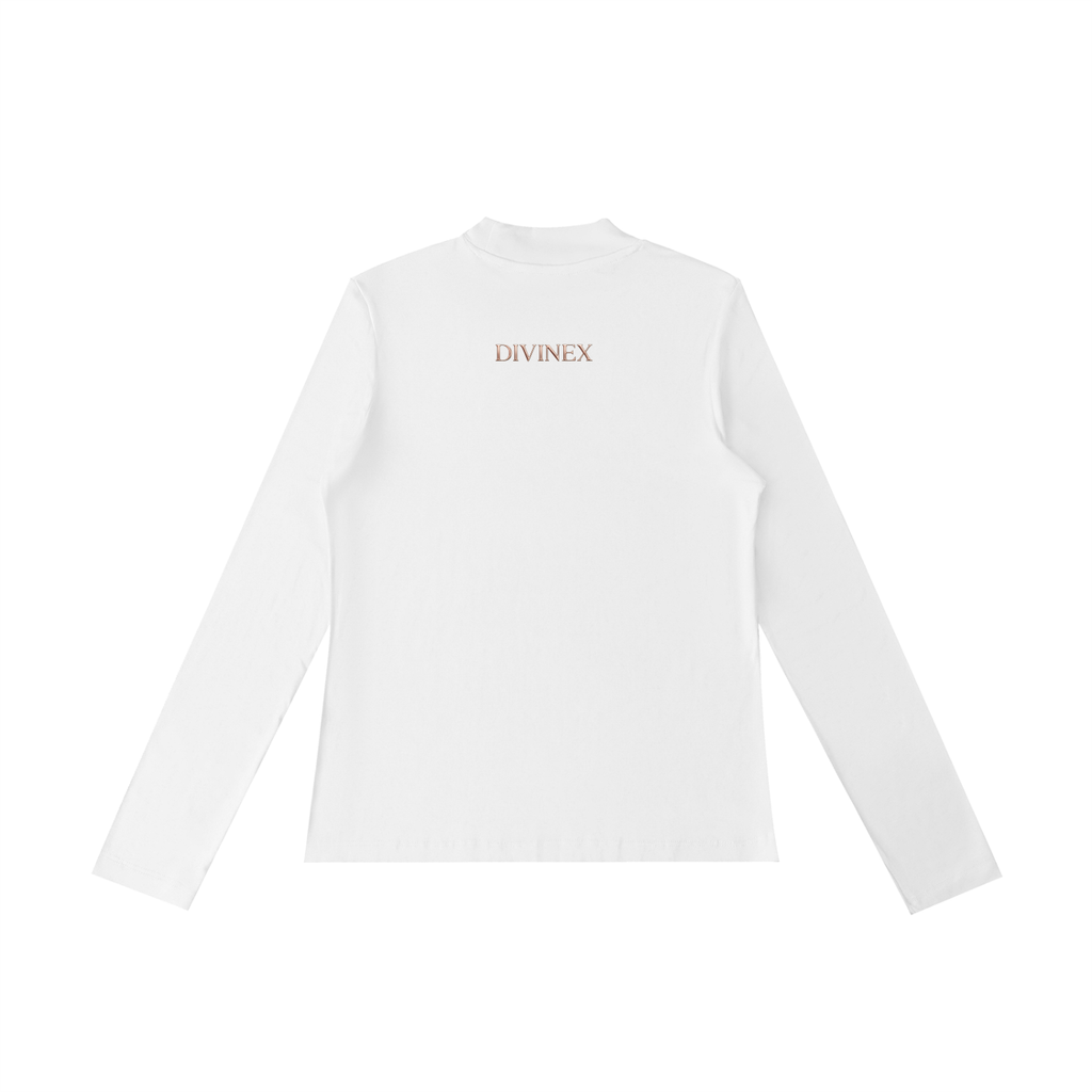 Crowned Essence Mock-Neck Luxe Top