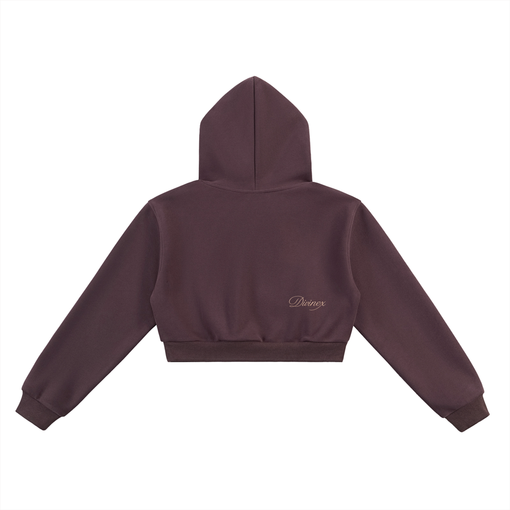Radiant Crest Cropped Hoodie