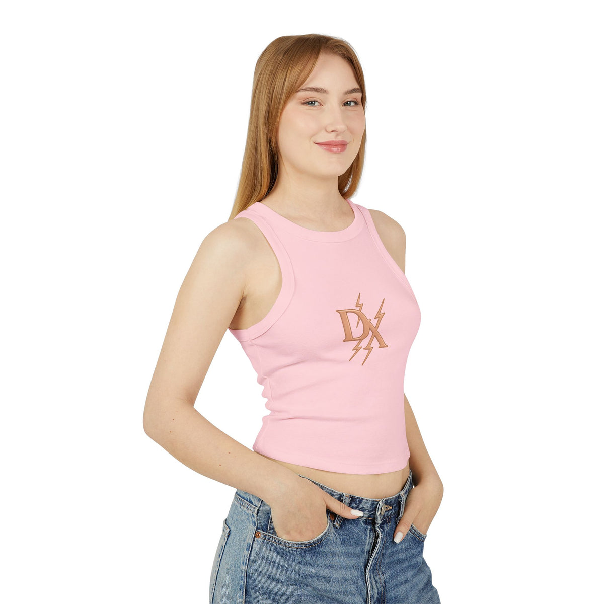 Rose Gold 'DX' Lightning Logo - Racer Tank Top