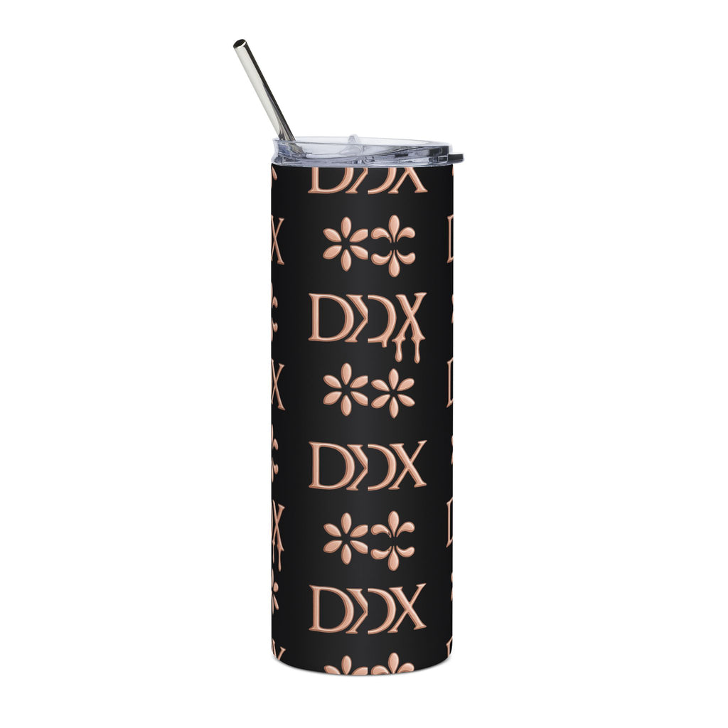 DX Monogram Rose Gold Stainless Steel Tumbler – 20oz Insulated Skinny Cup