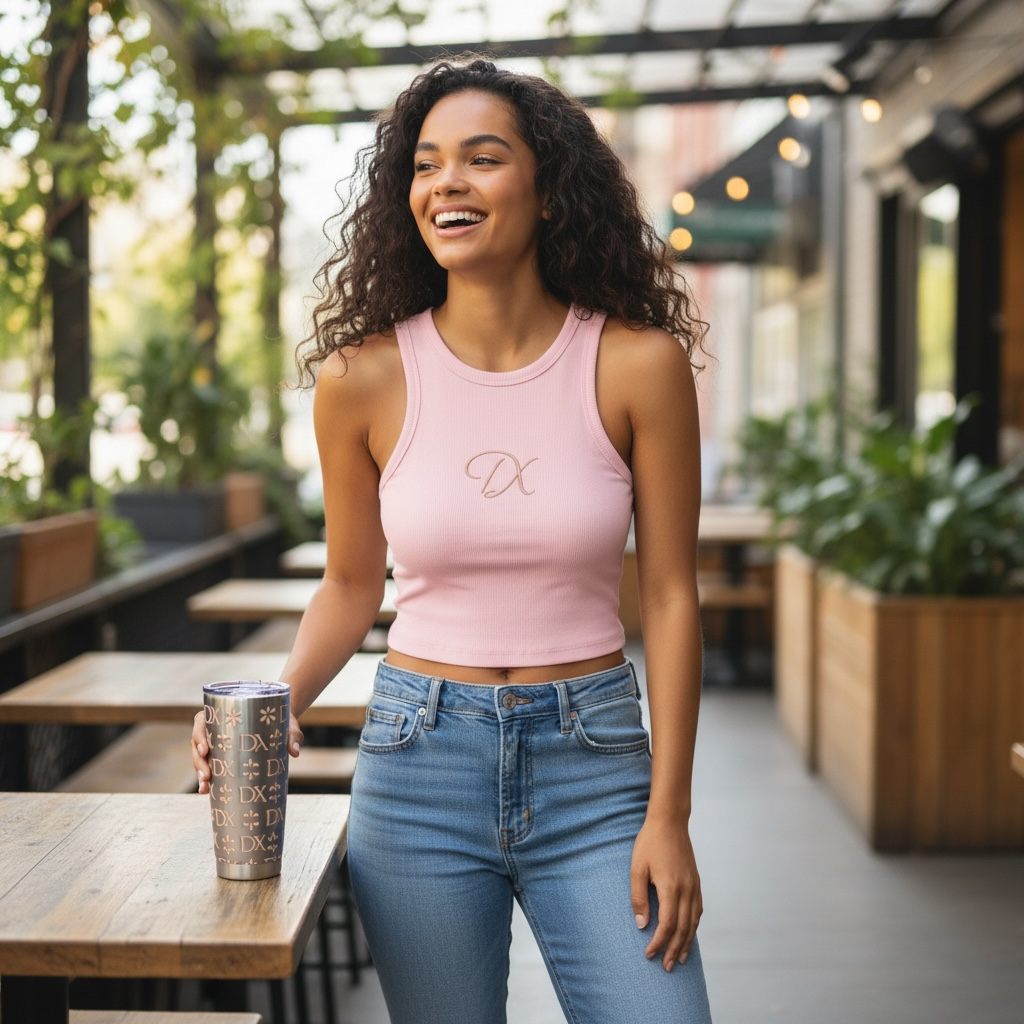 Chic Monogram 'DX' Tank Top