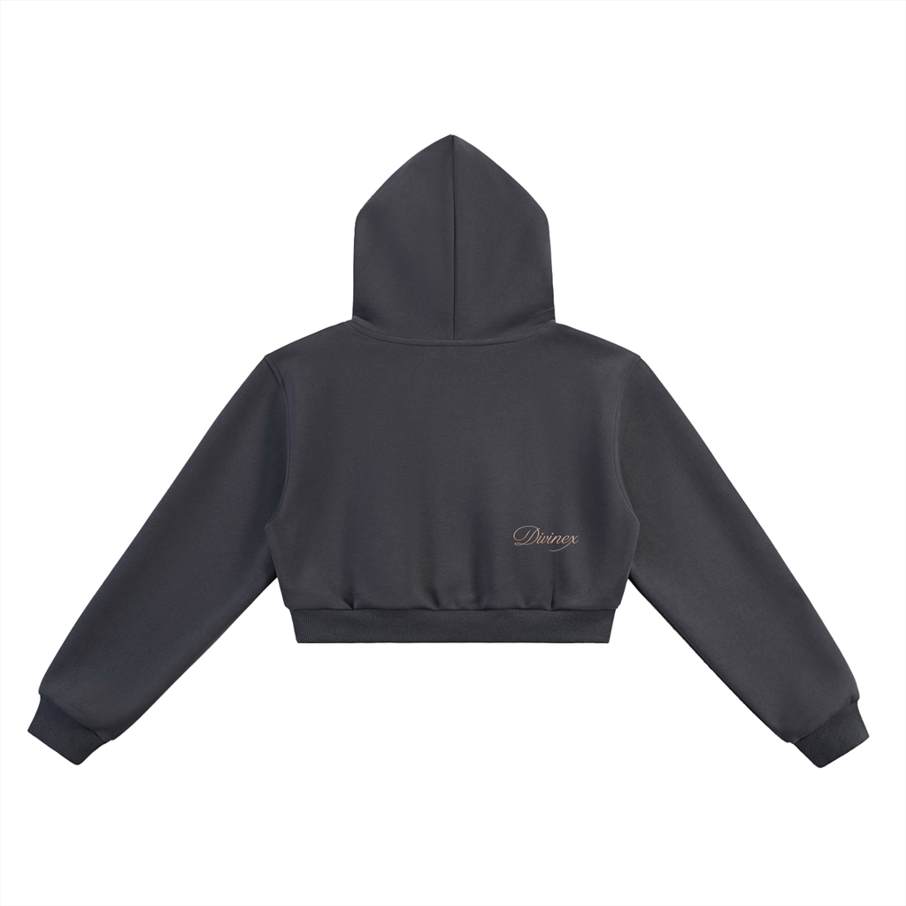 Radiant Crest Cropped Hoodie
