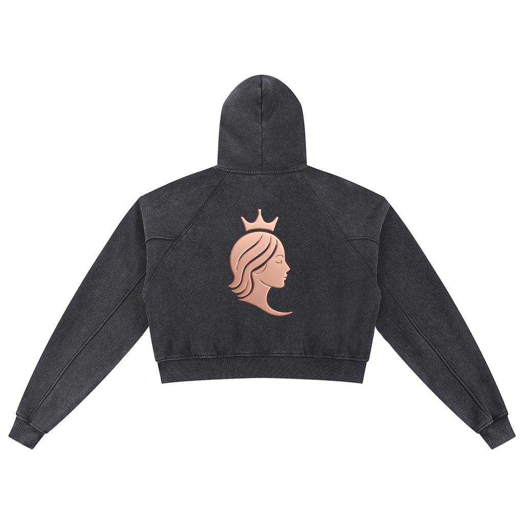 Snowwashed DivineX Cropped Hoodie