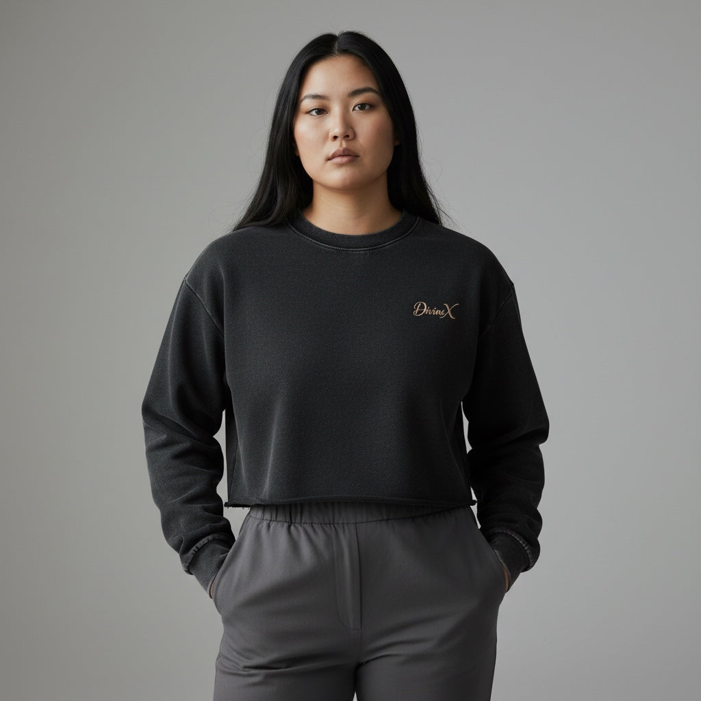 Ashfall Raw-Edge Crop Crew