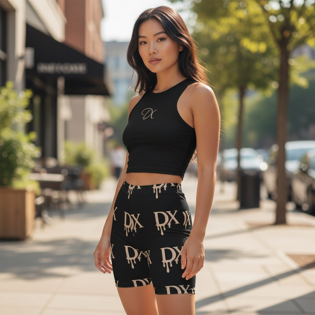DX Monogram Drip Biker Shorts - Black