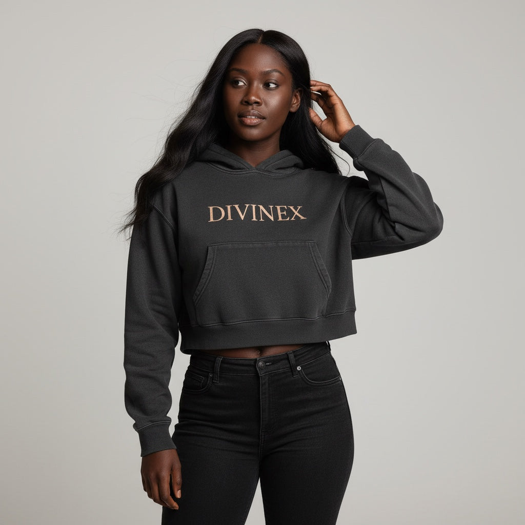 Snowwashed DivineX Cropped Hoodie