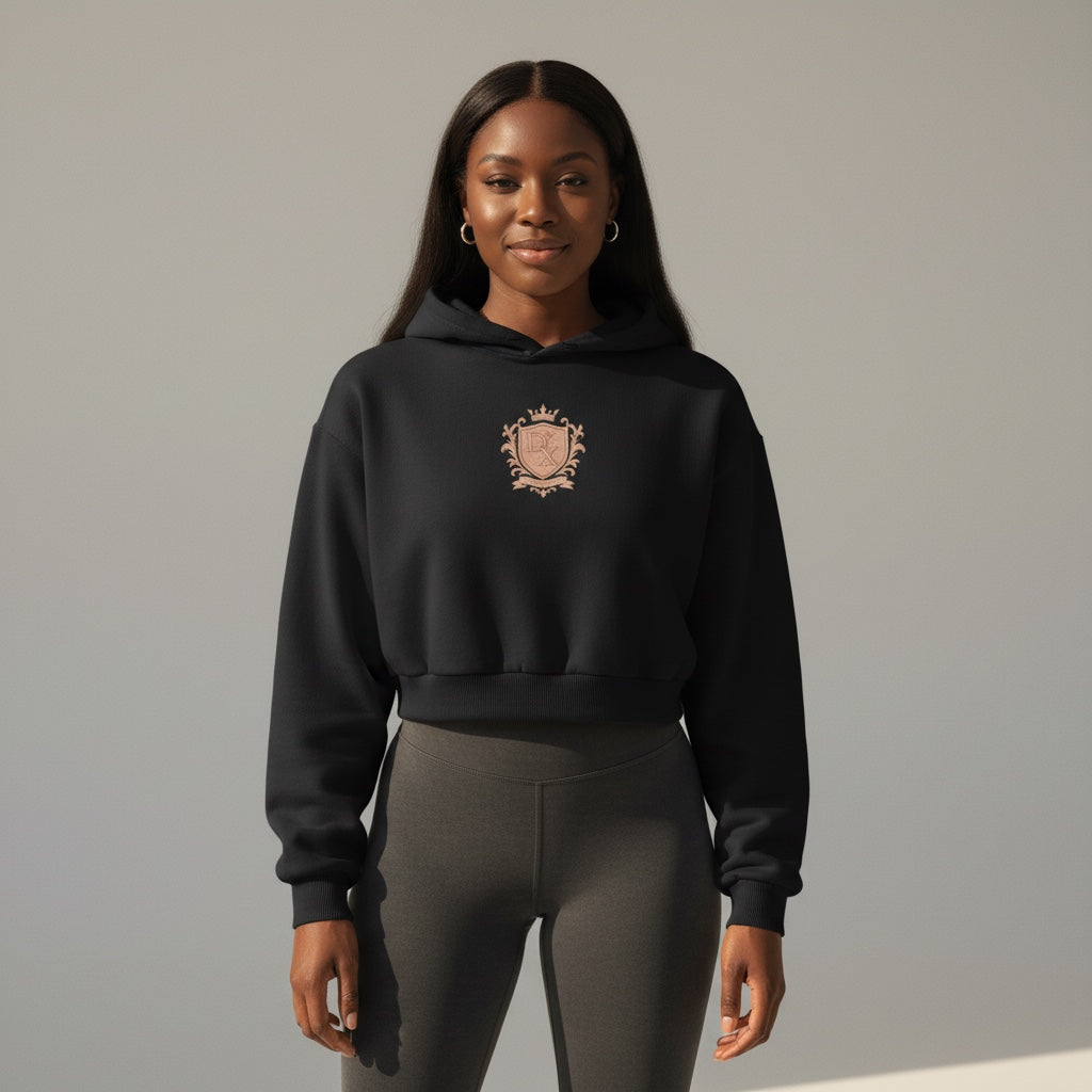 Radiant Crest Cropped Hoodie