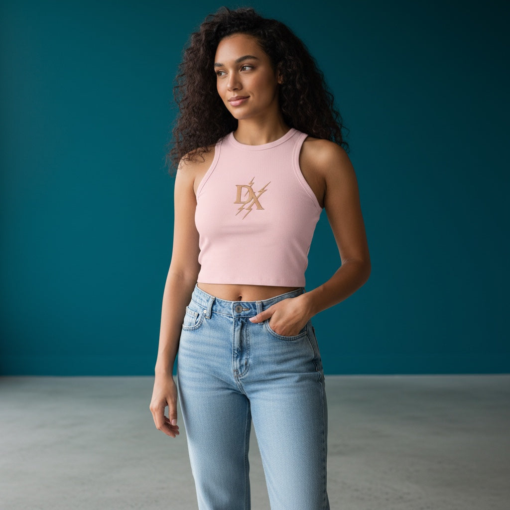 Rose Gold 'DX' Lightning Logo - Racer Tank Top
