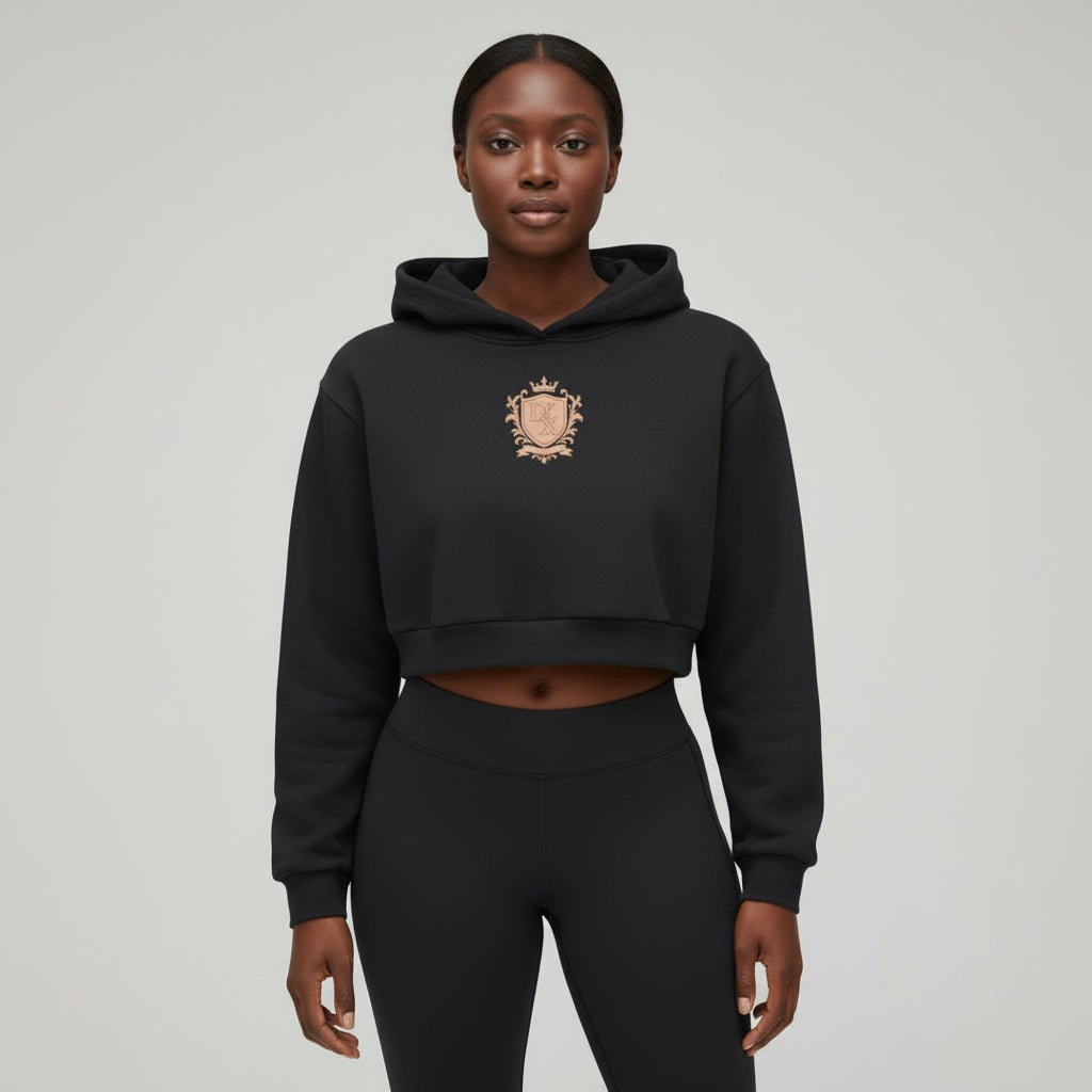 Radiant Crest Cropped Hoodie
