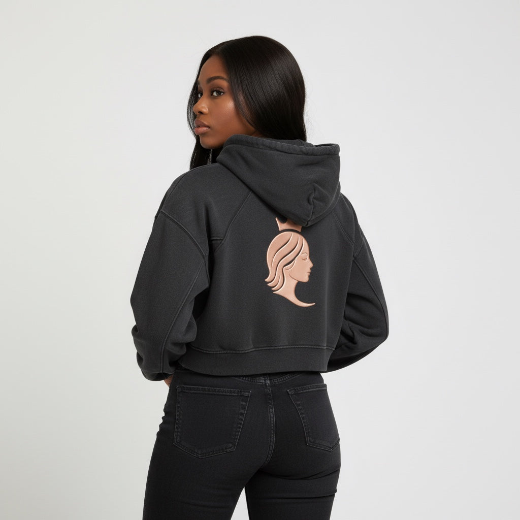 Snowwashed DivineX Cropped Hoodie