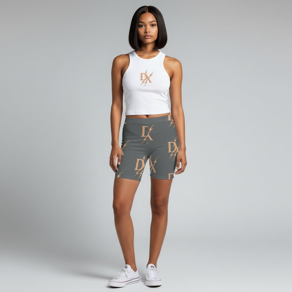 DX Lightning Luxe Biker Shorts - Dark Grey