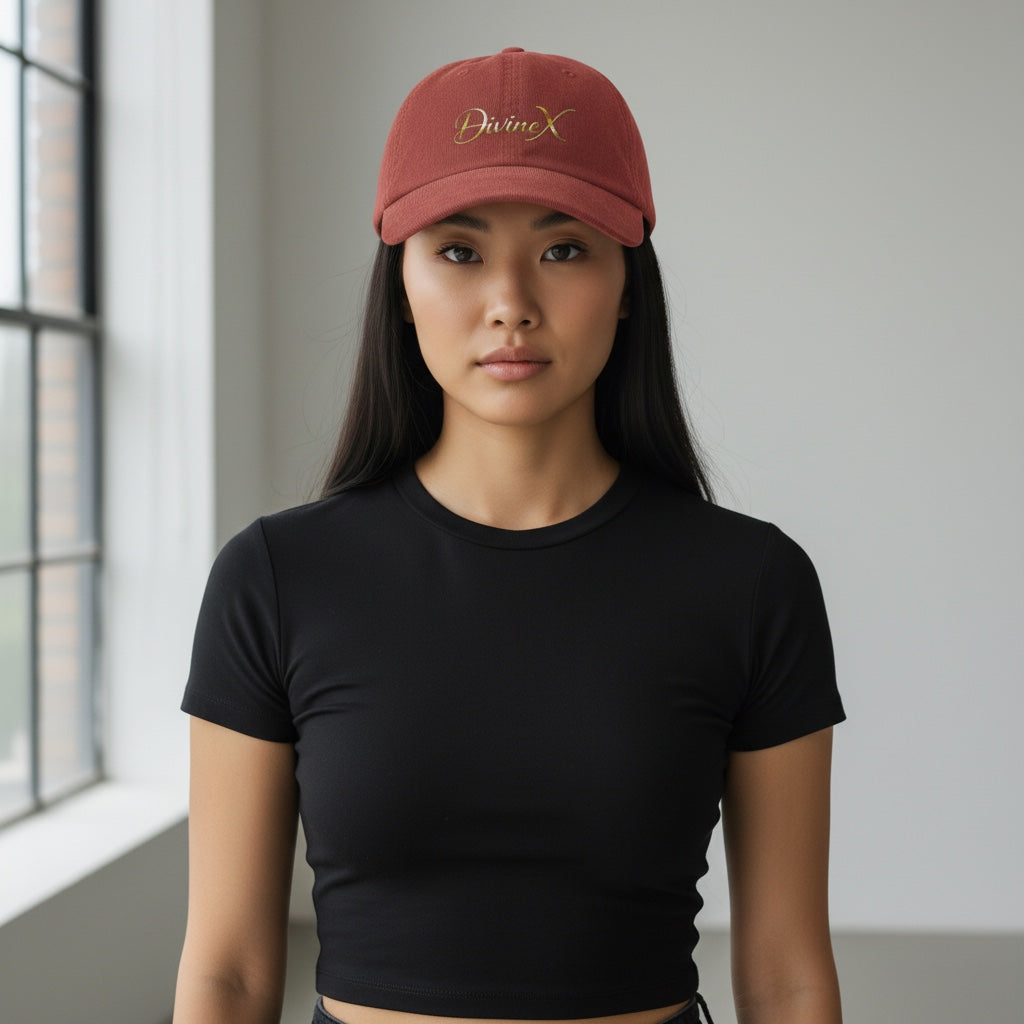 Gilded Script Corduroy Cap
