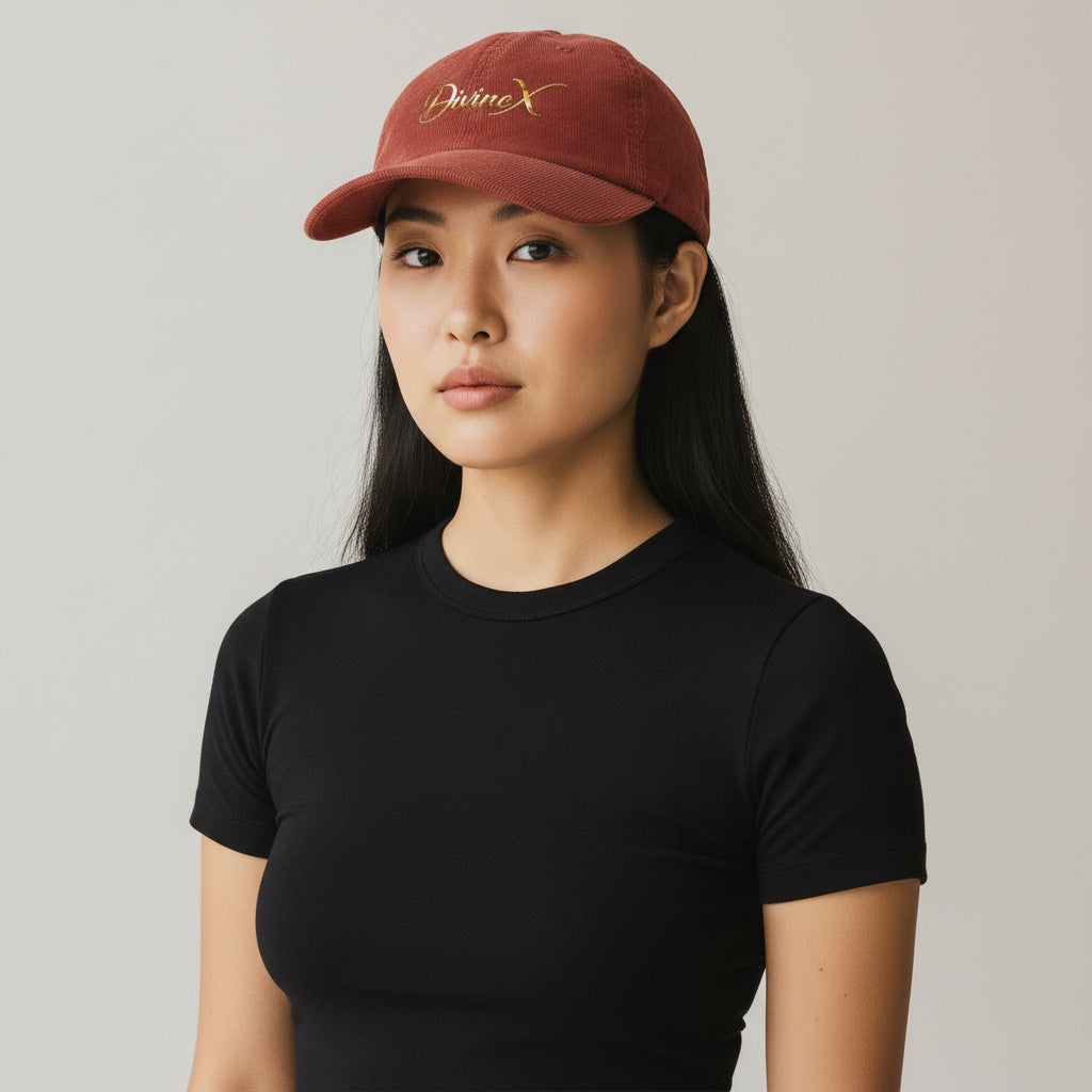 Gilded Script Corduroy Cap