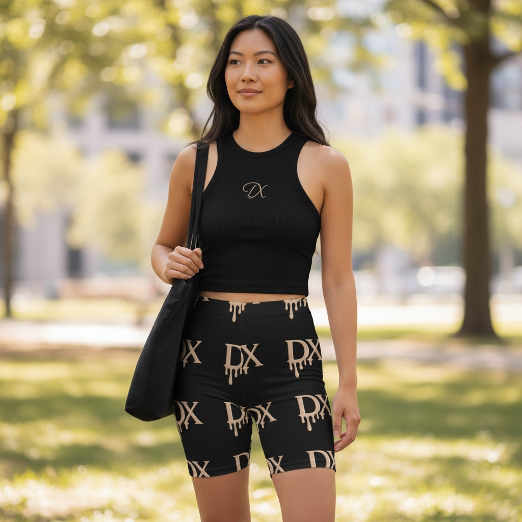 DX Monogram Drip Biker Shorts - Black