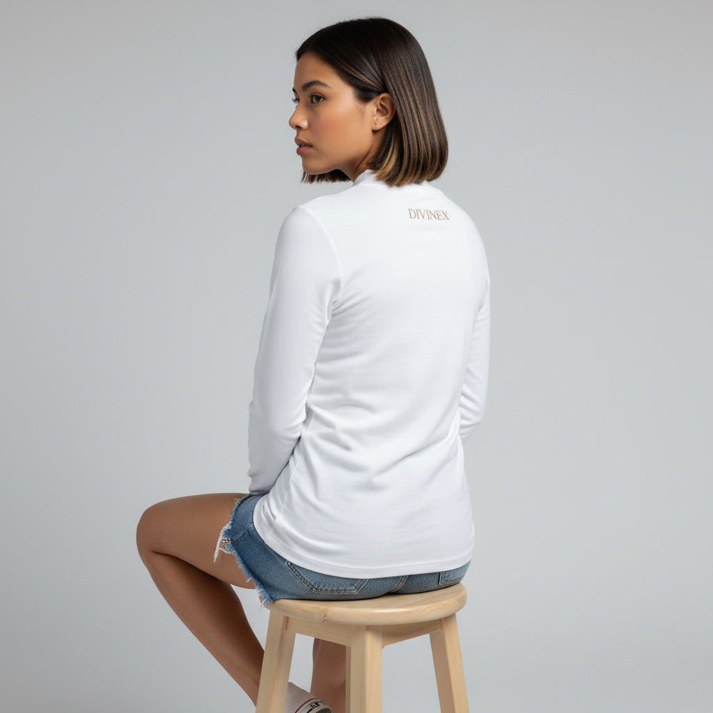 Crowned Essence Mock-Neck Luxe Top
