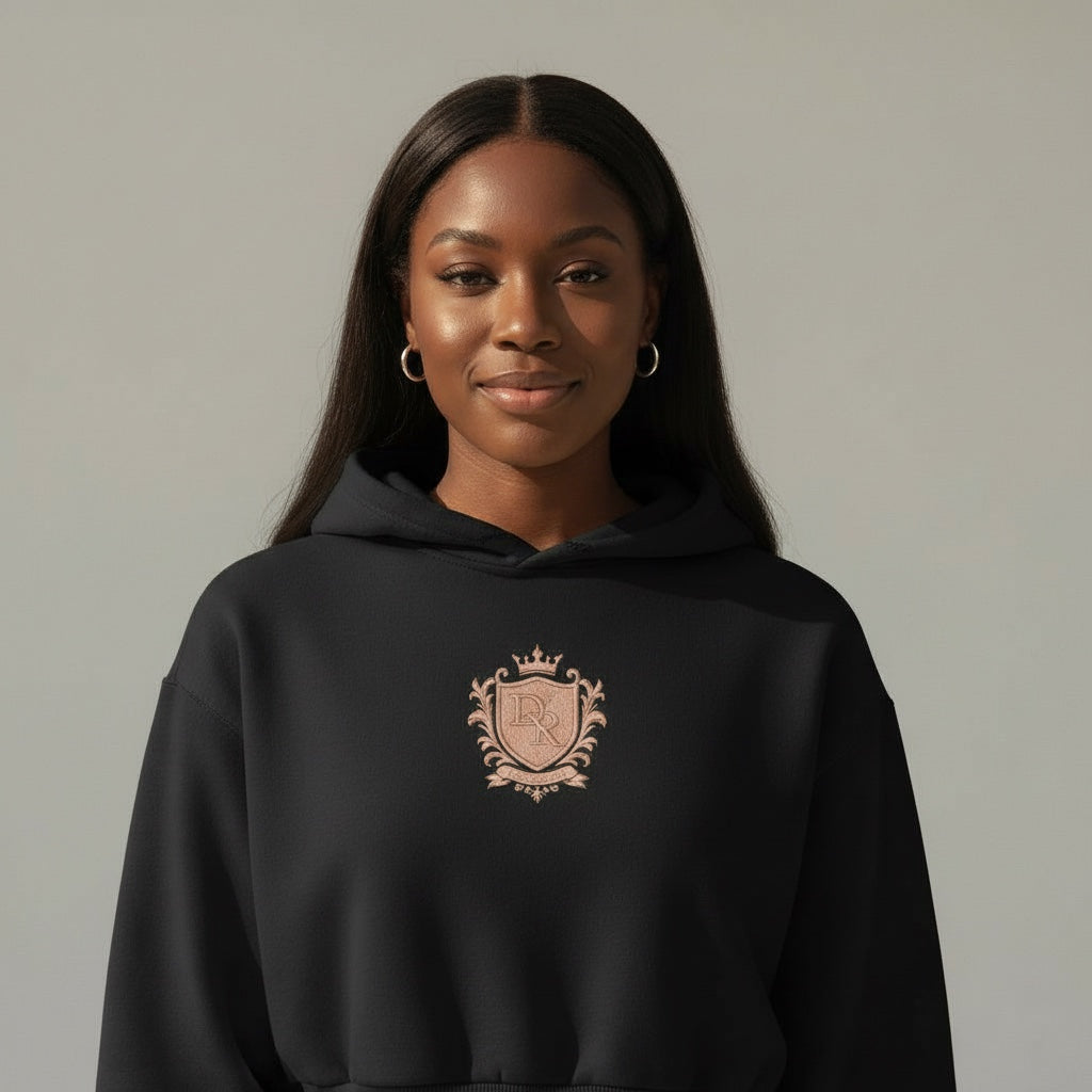 Radiant Crest Cropped Hoodie