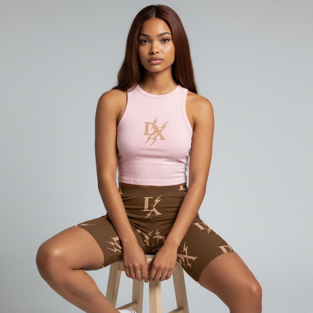 DX Lightning Luxe Biker Shorts - Brown