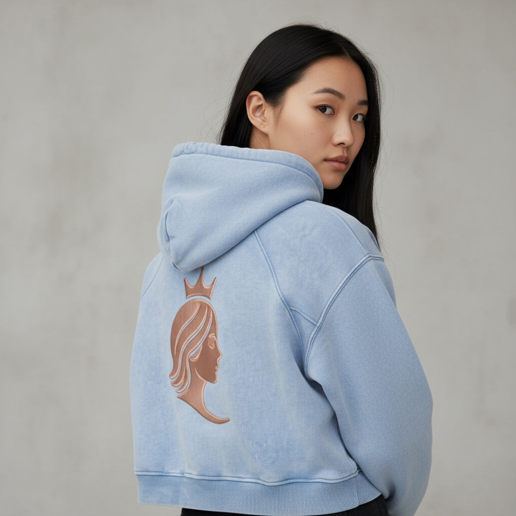 Snowwashed DivineX Cropped Hoodie